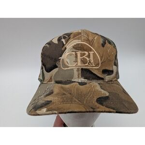 CBI Camouflage Baseball Hat Made in USA Adjustable Leather Strap Camo Cap